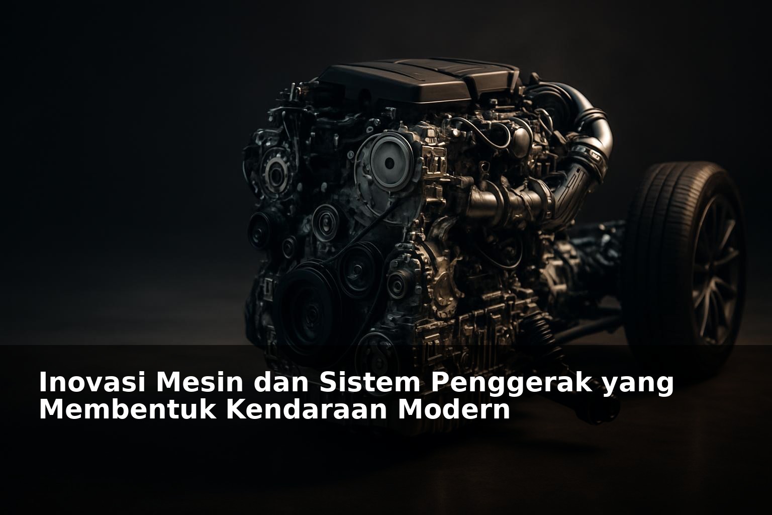 Ilustrasi mesin kendaraan modern dengan sistem penggerak inovatif