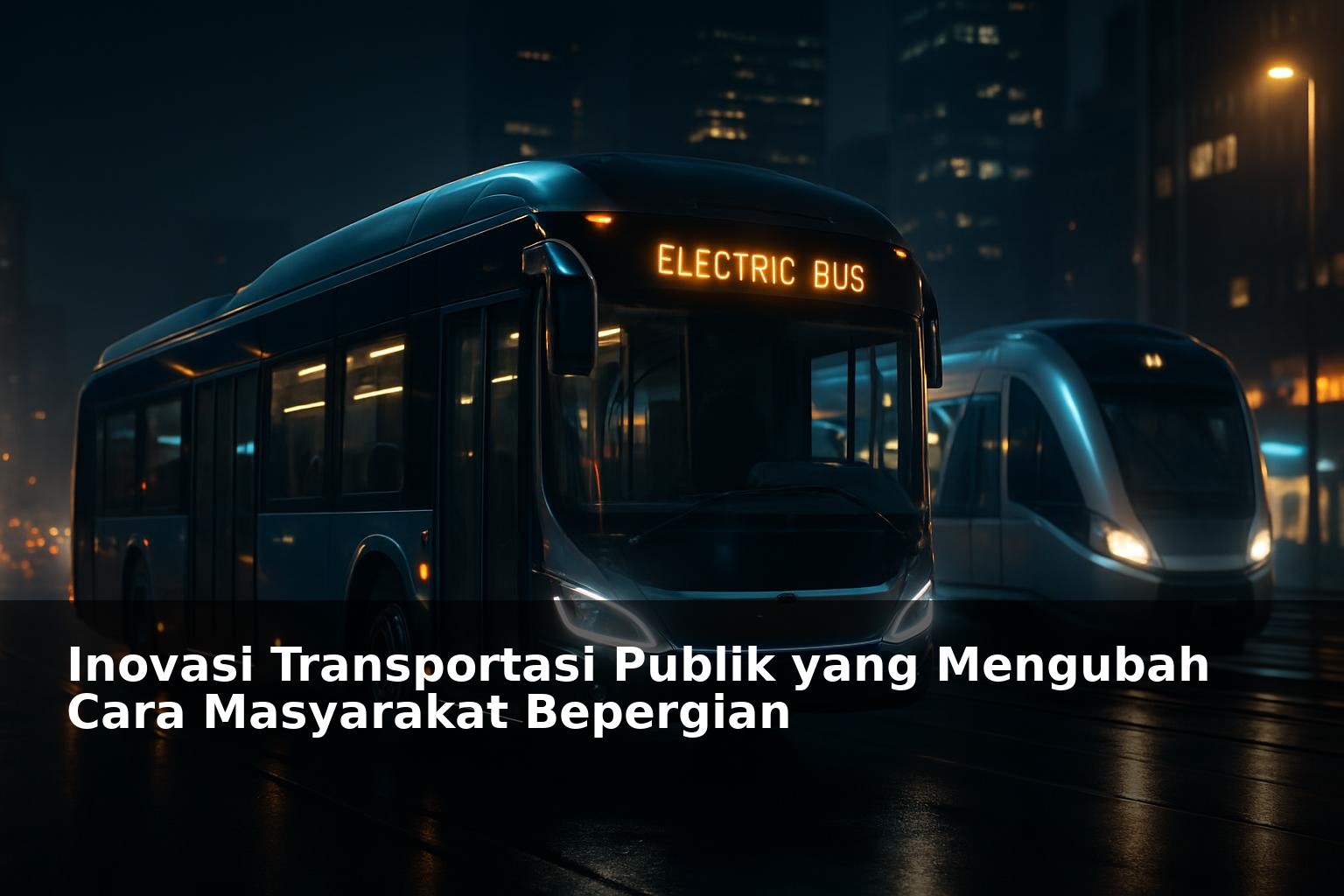 Ilustrasi transportasi publik modern dan inovatif di kota metropolitan