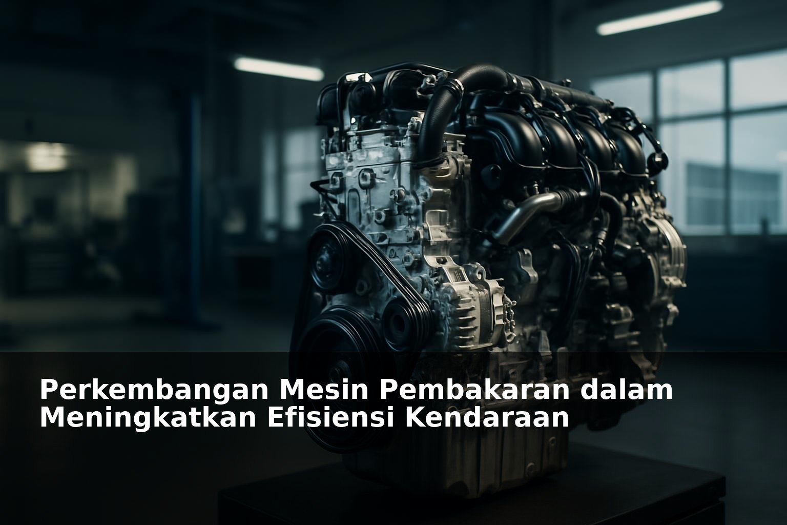 Ilustrasi mesin pembakaran modern dengan teknologi efisiensi tinggi