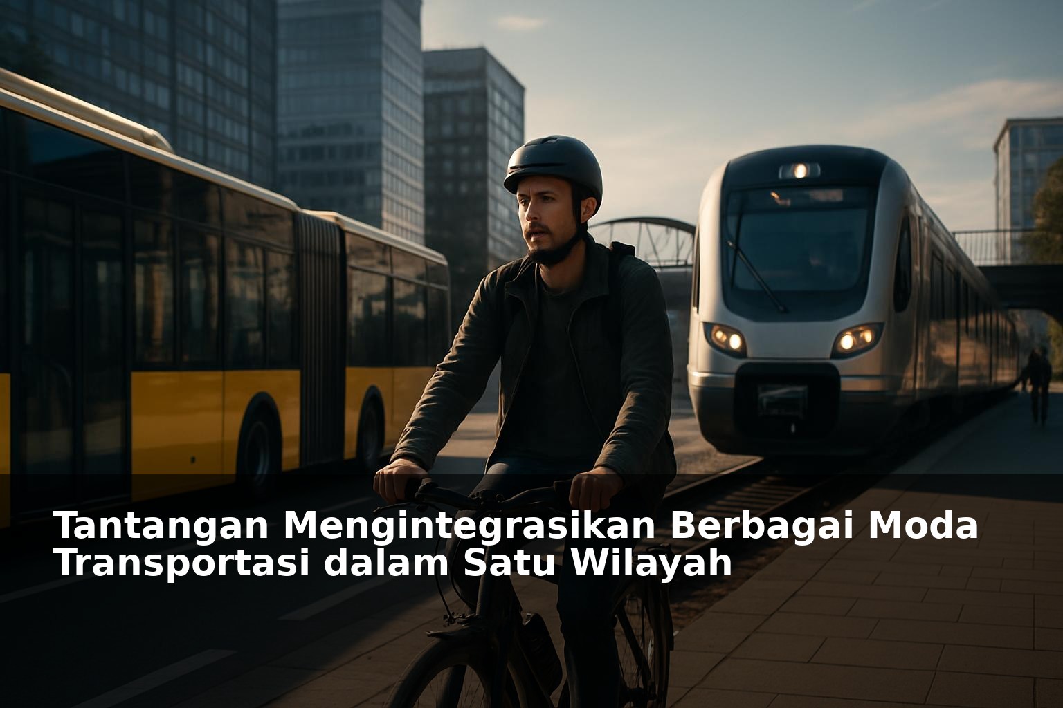 Ilustrasi integrasi berbagai moda transportasi di wilayah perkotaan