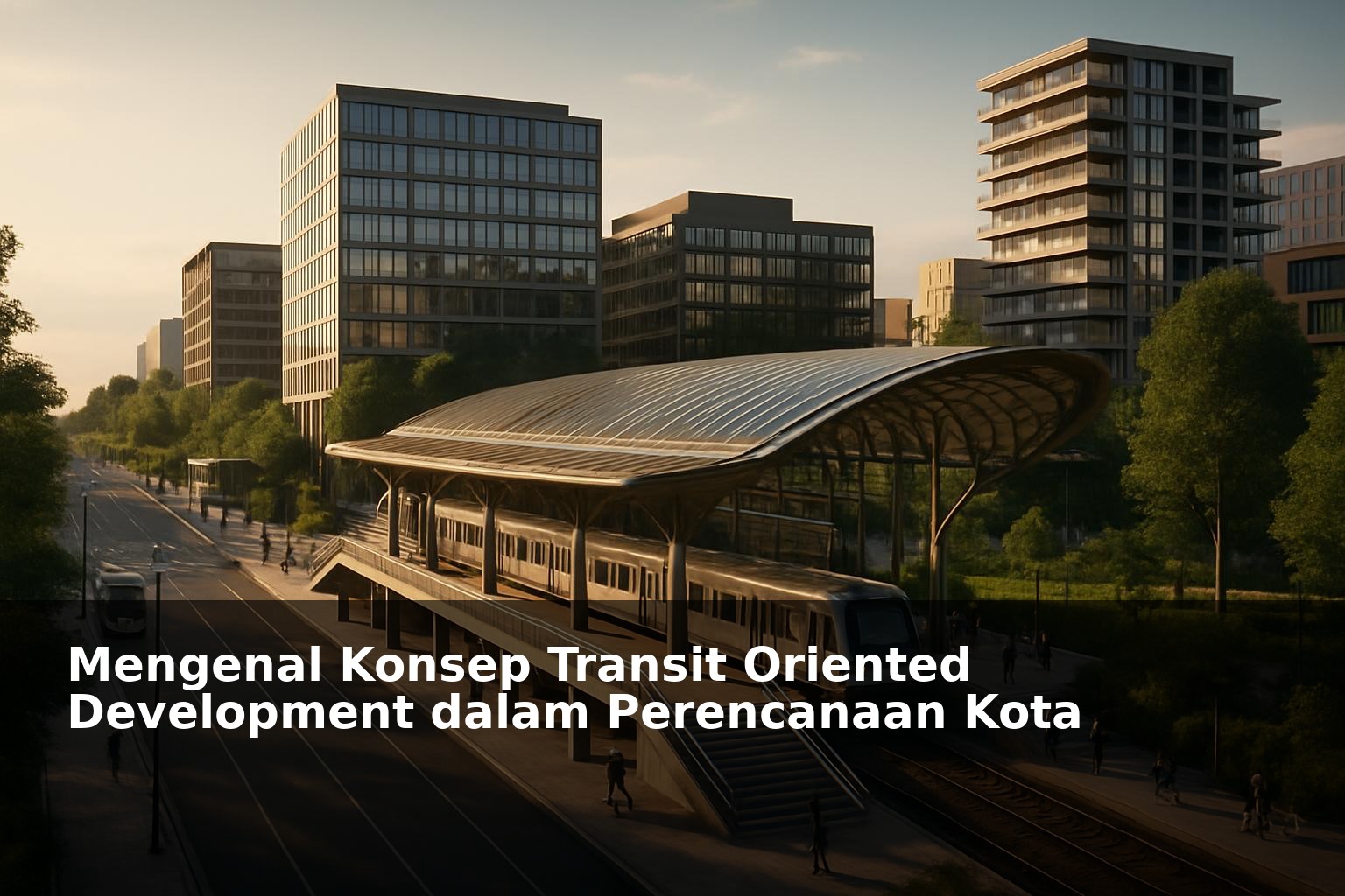 Ilustrasi konsep Transit Oriented Development di kawasan perkotaan